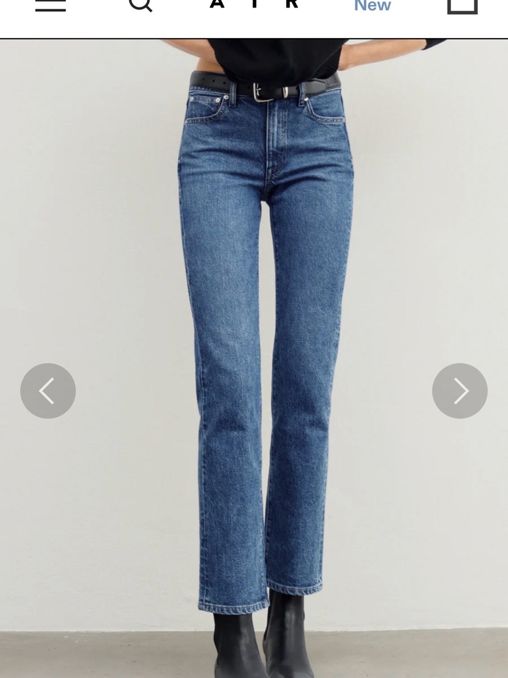 AYR High-Rise Straight Leg Jeans in Medium Blue Wash